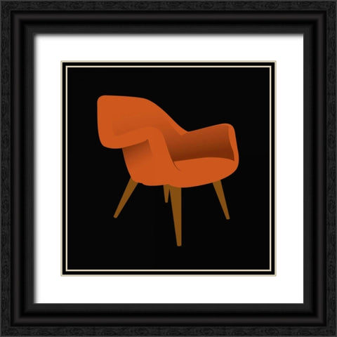 Mid Century Chair II Black Ornate Wood Framed Art Print with Double Matting by PI Studio