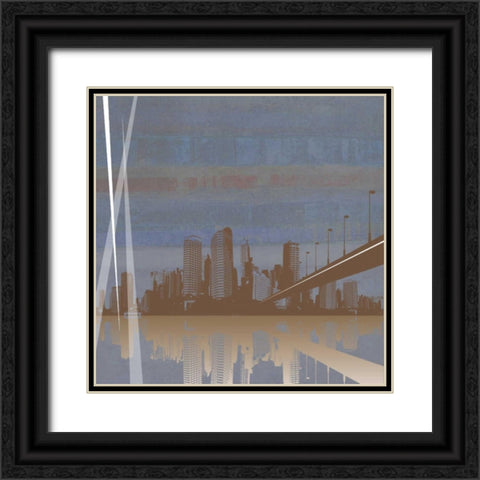 City Scape Black Ornate Wood Framed Art Print with Double Matting by PI Studio