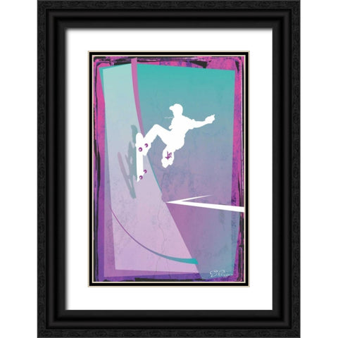 Skate Black Ornate Wood Framed Art Print with Double Matting by PI Studio