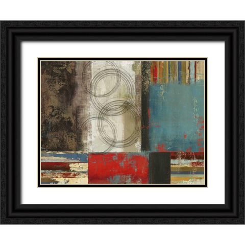 Spheres and Stripes Black Ornate Wood Framed Art Print with Double Matting by PI Studio