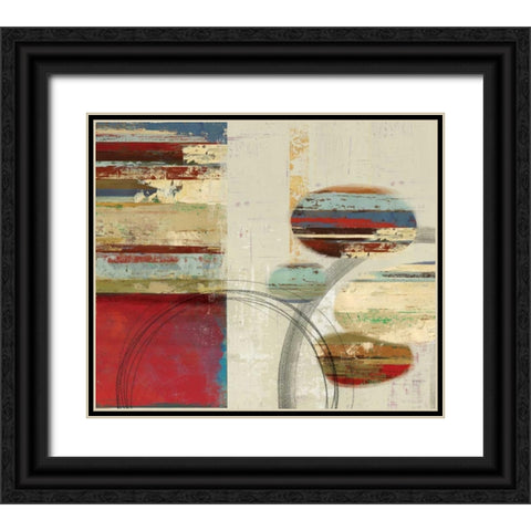 Orbs and Stripes Black Ornate Wood Framed Art Print with Double Matting by PI Studio