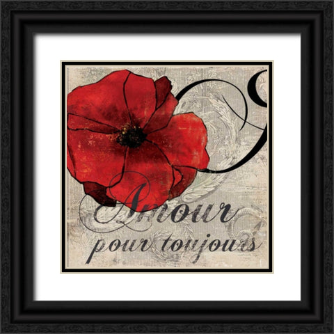Amour Toujours Black Ornate Wood Framed Art Print with Double Matting by PI Studio
