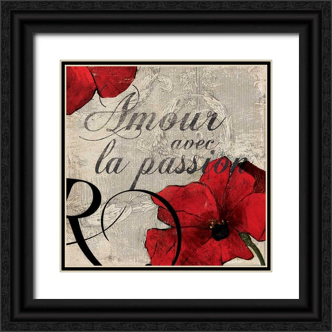 Amour Passion Black Ornate Wood Framed Art Print with Double Matting by PI Studio