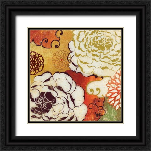 Silk Embers Black Ornate Wood Framed Art Print with Double Matting by PI Studio