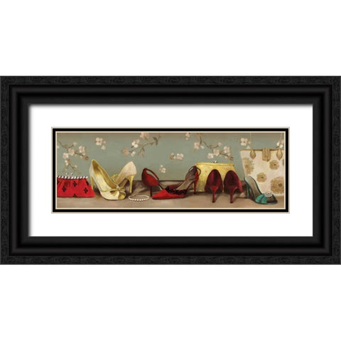 Shoe Lineup Black Ornate Wood Framed Art Print with Double Matting by PI Studio