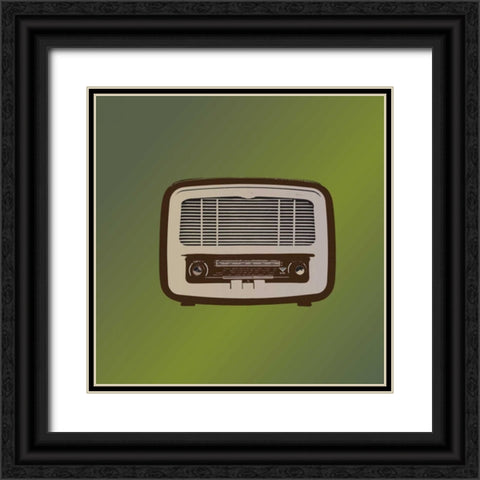 MCM Radio II Black Ornate Wood Framed Art Print with Double Matting by PI Studio