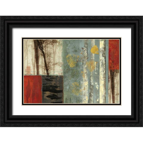 Birch Patchwork  Black Ornate Wood Framed Art Print with Double Matting by PI Studio