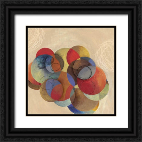 Cubist Circles Black Ornate Wood Framed Art Print with Double Matting by PI Studio