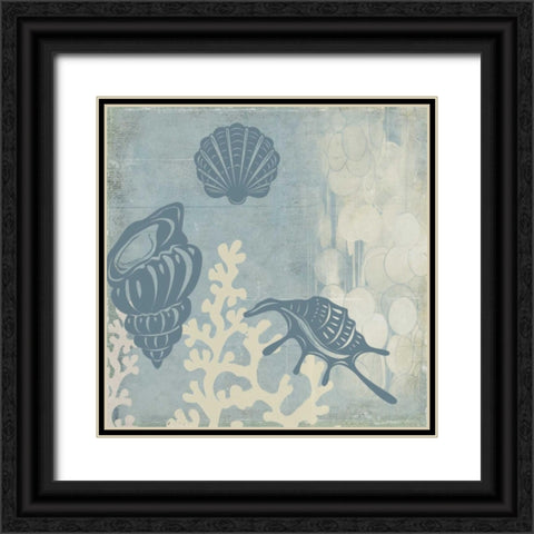 Ocean Life I Black Ornate Wood Framed Art Print with Double Matting by PI Studio