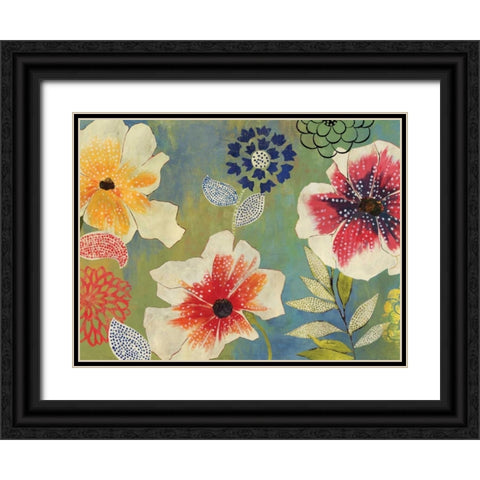 Folk Garden Black Ornate Wood Framed Art Print with Double Matting by PI Studio