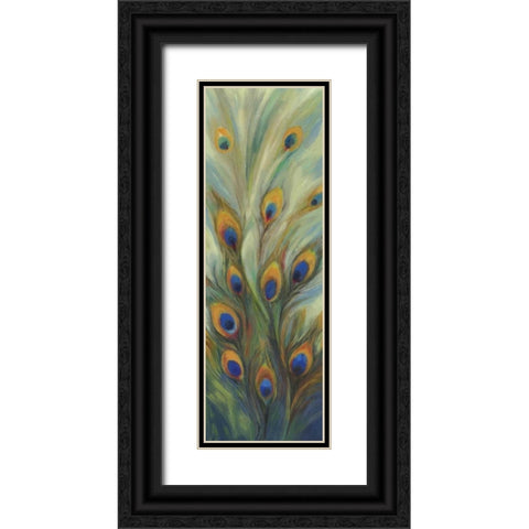 Peacock Tale Black Ornate Wood Framed Art Print with Double Matting by PI Studio