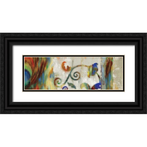 Peacock Trellis Black Ornate Wood Framed Art Print with Double Matting by PI Studio