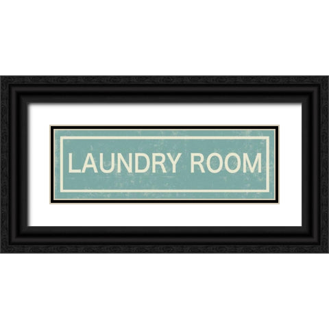 Laundry Room Black Ornate Wood Framed Art Print with Double Matting by PI Studio