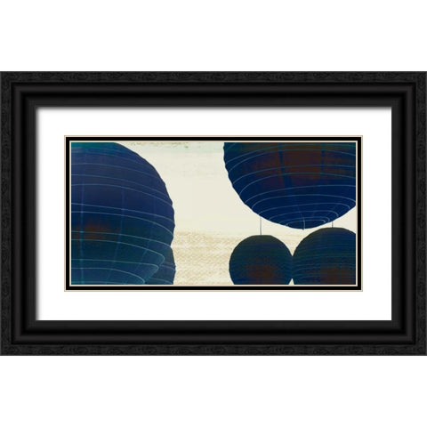 Midnight Lanterns II Black Ornate Wood Framed Art Print with Double Matting by PI Studio