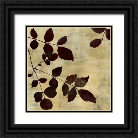 Leaf Study Black Ornate Wood Framed Art Print with Double Matting by PI Studio