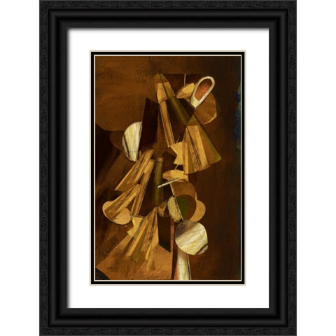 Dynamic III Black Ornate Wood Framed Art Print with Double Matting by PI Studio