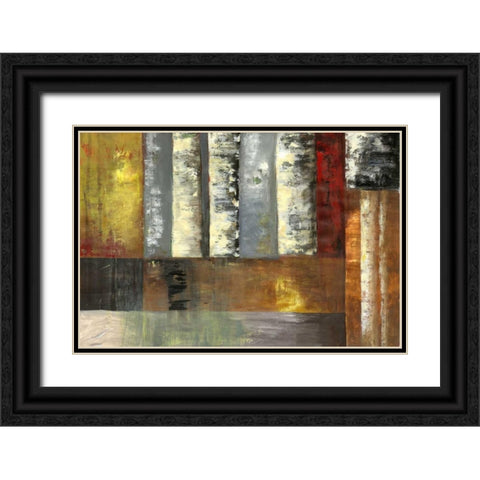 Abstracted Birches I Black Ornate Wood Framed Art Print with Double Matting by PI Studio