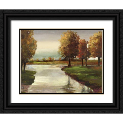 Silver Creek Black Ornate Wood Framed Art Print with Double Matting by PI Studio