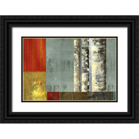 Birch Patchwork Black Ornate Wood Framed Art Print with Double Matting by PI Studio