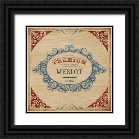 MERLOT Black Ornate Wood Framed Art Print with Double Matting by PI Studio