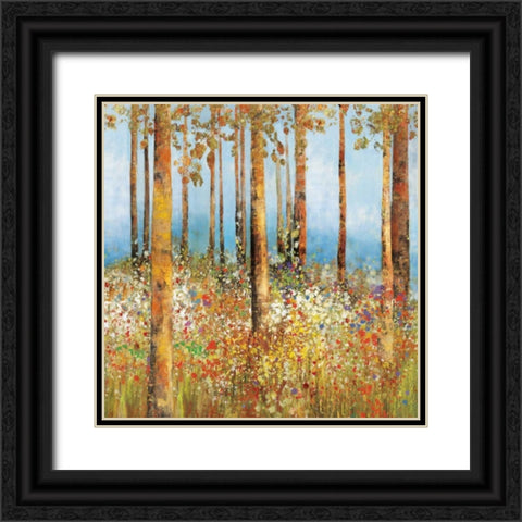 Field of Flowers I Black Ornate Wood Framed Art Print with Double Matting by PI Studio