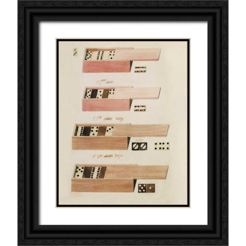 Dominoes Black Ornate Wood Framed Art Print with Double Matting by PI Studio