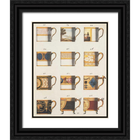 Teacups II Black Ornate Wood Framed Art Print with Double Matting by PI Studio