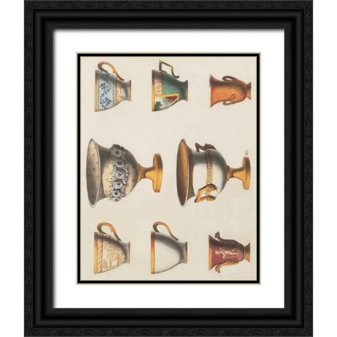 Assorted Vessels I Black Ornate Wood Framed Art Print with Double Matting by PI Studio