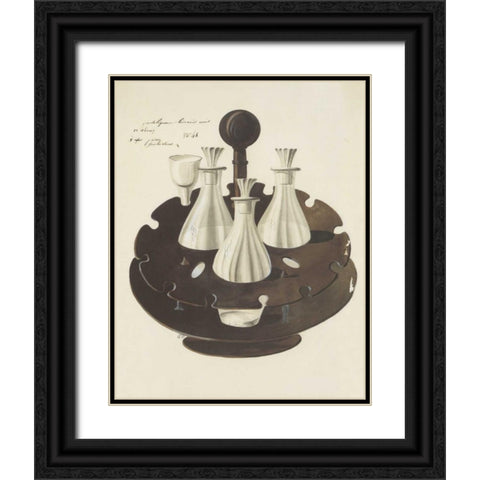 Carafes II Black Ornate Wood Framed Art Print with Double Matting by PI Studio