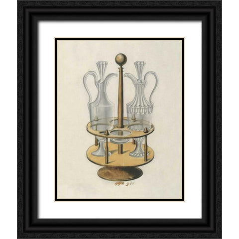 Carafes V Black Ornate Wood Framed Art Print with Double Matting by PI Studio