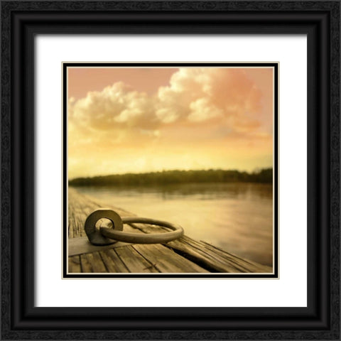 Dockside Black Ornate Wood Framed Art Print with Double Matting by PI Studio