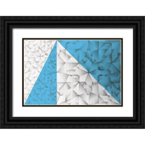 Triangles Squared Black Ornate Wood Framed Art Print with Double Matting by PI Studio