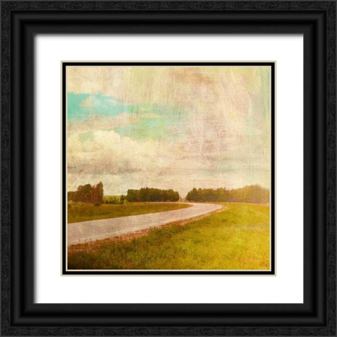 Vintage Road Black Ornate Wood Framed Art Print with Double Matting by PI Studio