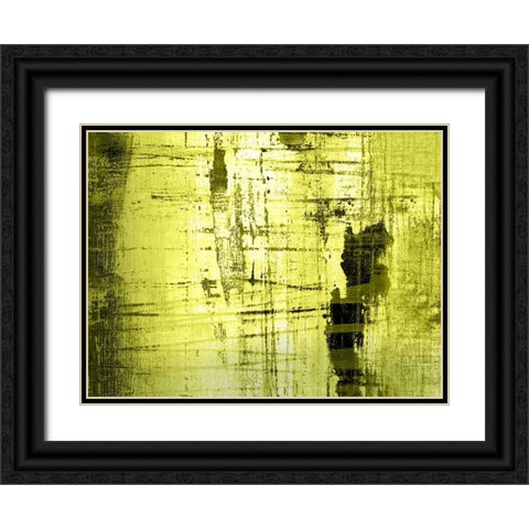 VERT LIME Black Ornate Wood Framed Art Print with Double Matting by PI Studio