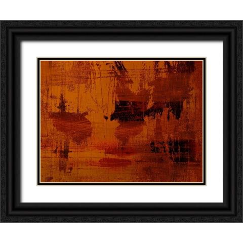 ROUILLE Black Ornate Wood Framed Art Print with Double Matting by PI Studio