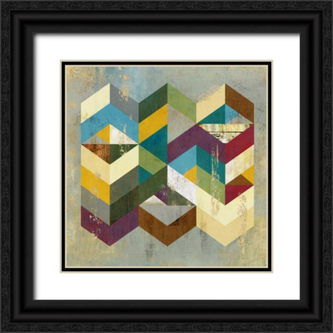 Geometrics I Black Ornate Wood Framed Art Print with Double Matting by PI Studio