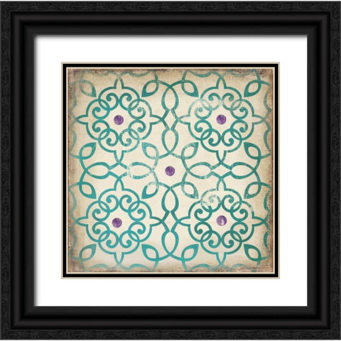 Murale III Black Ornate Wood Framed Art Print with Double Matting by PI Studio