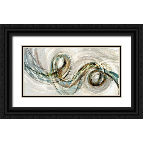 Swirly Whirly II Black Ornate Wood Framed Art Print with Double Matting by PI Studio