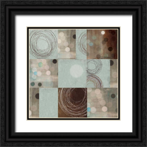 Dots and Swirls Black Ornate Wood Framed Art Print with Double Matting by PI Studio