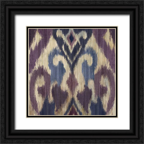 Traveller Ikat Black Ornate Wood Framed Art Print with Double Matting by PI Studio