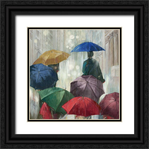 Downpour Black Ornate Wood Framed Art Print with Double Matting by PI Studio