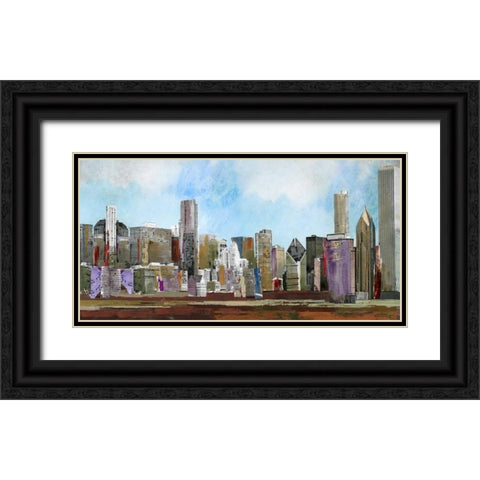 City Black Ornate Wood Framed Art Print with Double Matting by PI Studio