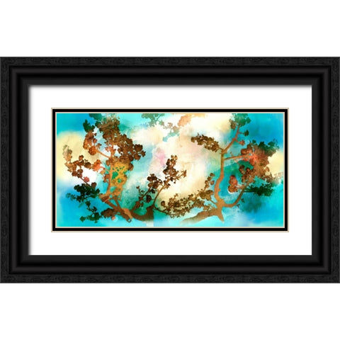 Watercolour Tree Black Ornate Wood Framed Art Print with Double Matting by PI Studio