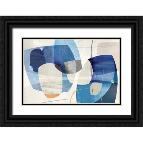 Shapes and Shapes Black Ornate Wood Framed Art Print with Double Matting by PI Studio