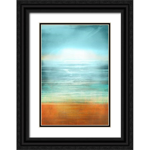 Ocean Abstract Black Ornate Wood Framed Art Print with Double Matting by PI Studio