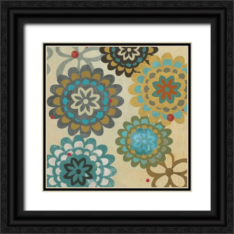 Floral Pattern I Black Ornate Wood Framed Art Print with Double Matting by PI Studio