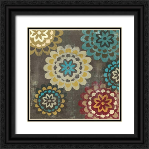 Floral Pattern II Black Ornate Wood Framed Art Print with Double Matting by PI Studio
