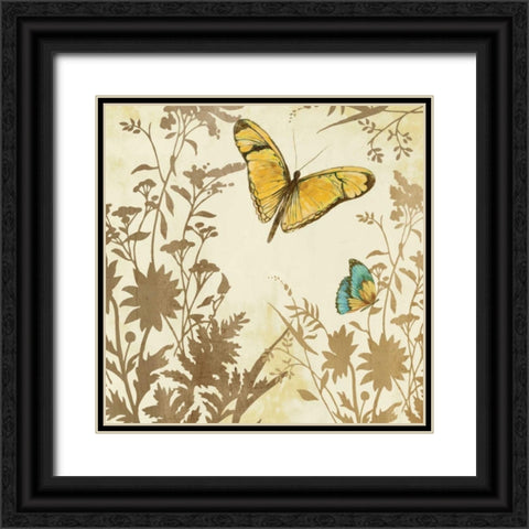 Butterfly in Flight I Black Ornate Wood Framed Art Print with Double Matting by PI Studio