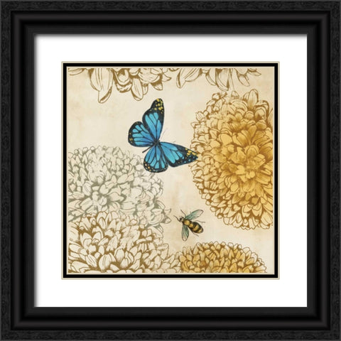 Butterfly in Flight II Black Ornate Wood Framed Art Print with Double Matting by PI Studio