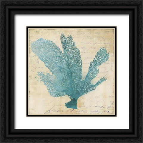 Blue Coral I  Black Ornate Wood Framed Art Print with Double Matting by PI Studio